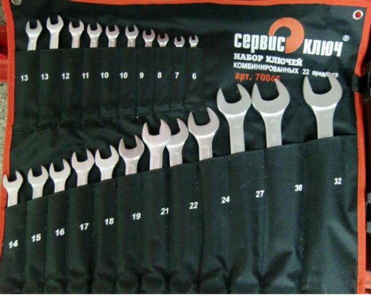 Набор комбинированных ключей, 22 предмета |СервисКлюч
