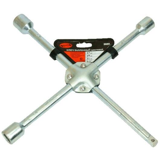 Ключ балонный крестообразный, усиленный (Дело Мастера: *17*19*21*1/2 мм)