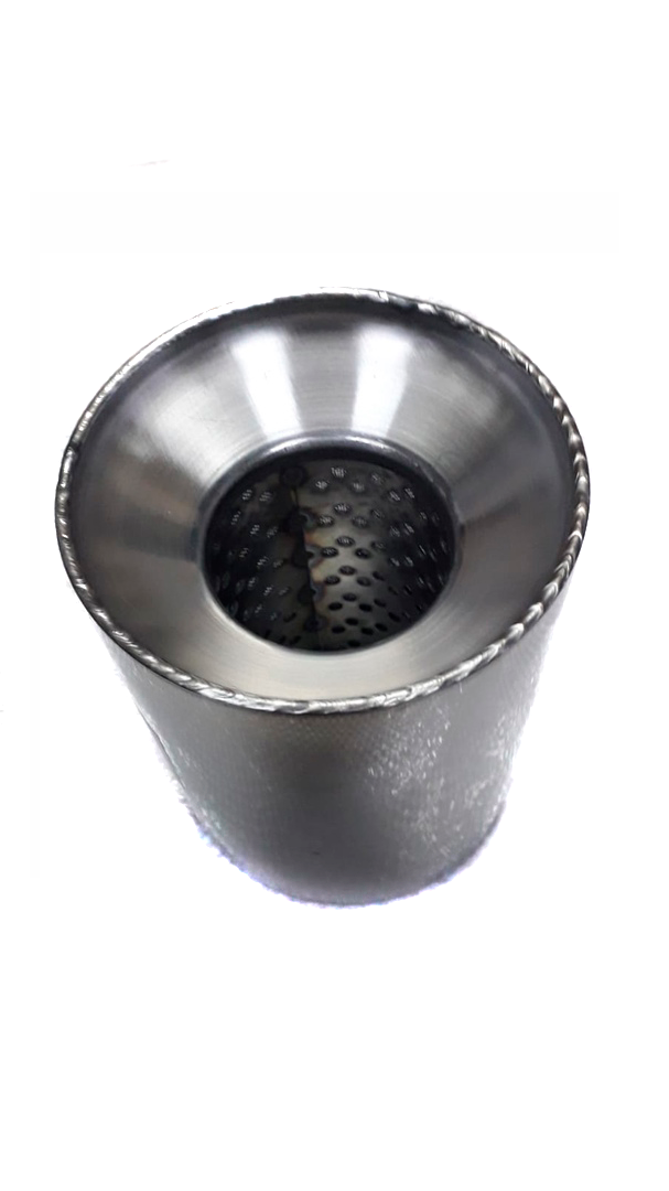 Пламегаситель, круглый корпус, нержавеющая сталь (Автом: 63мм, 110х140)