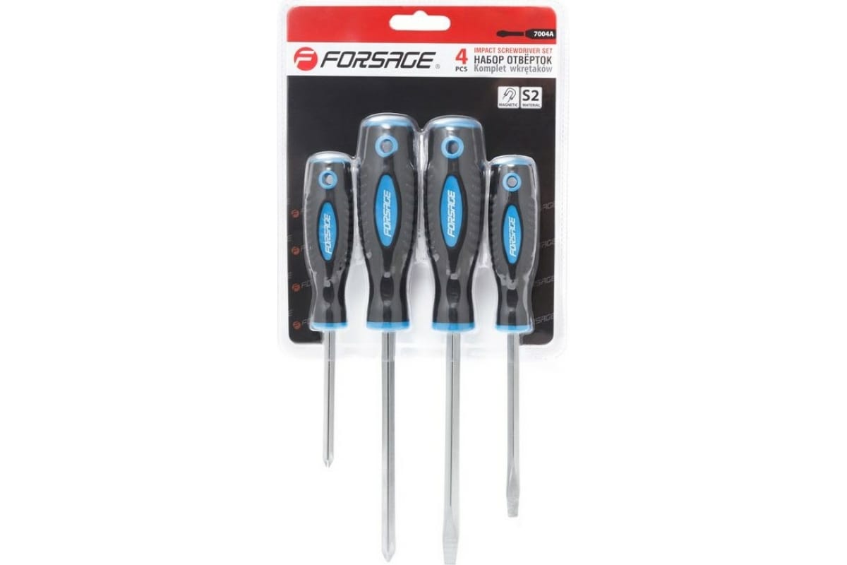 Набор отверток усиленных, 4 предмета (БМ: PH1x100, PH2x100)