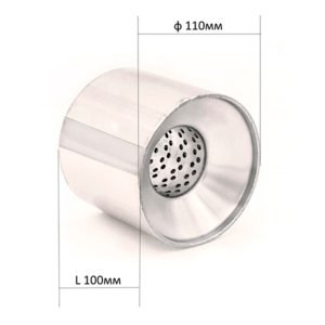 Пламегаситель, круглый корпус, нержавеющая сталь (Автом: 63мм, 110х100), артикул: 110100