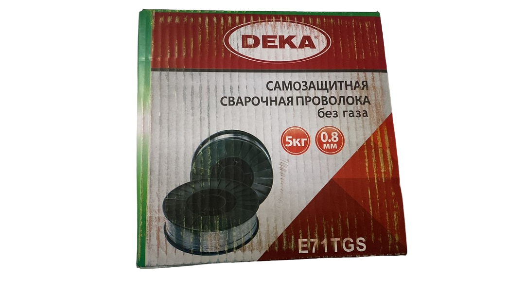 пров сварочн порошковая (с флюсом,без газа) DEKA ER71TGS-6, 0,8мм 5кг (еврокат) зелён коробка 5643