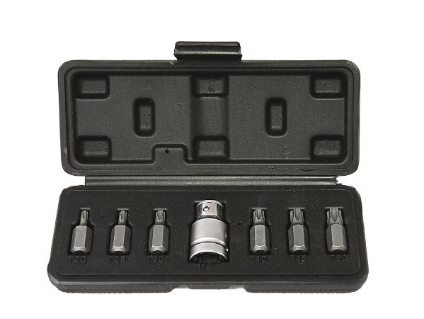 Набор бит (вставок) 7 предметов (БМ: torx 3/8, L=30мм, F1/2"x M3/8", T20-T50)
