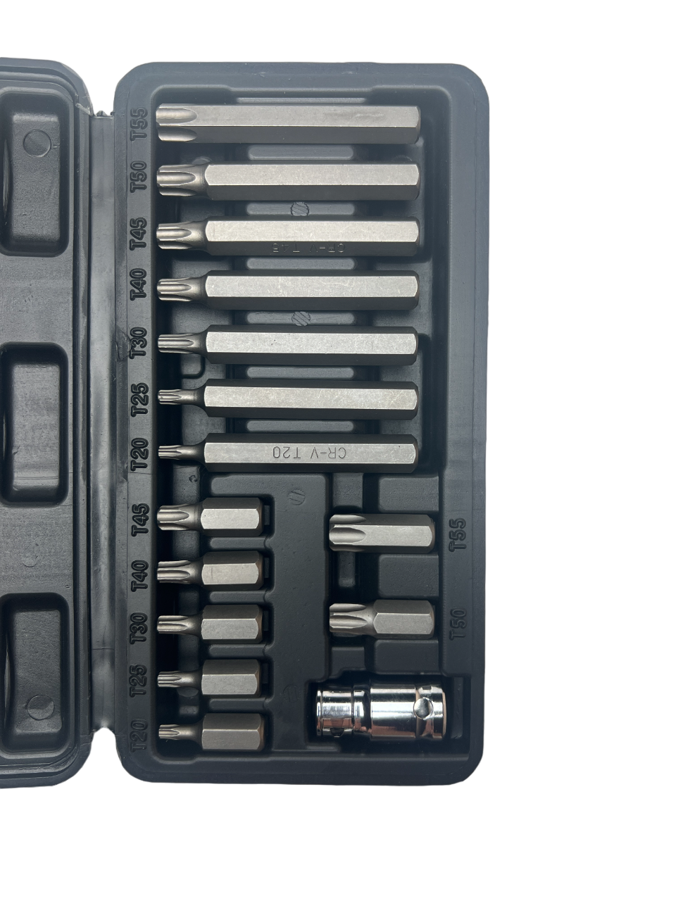 Набор головок со вставками-битами (AvtomTool: 15 предметов, TORX Т20-Т55, L=30 и L=50 мм, адаптер 1/2"х 3/8")