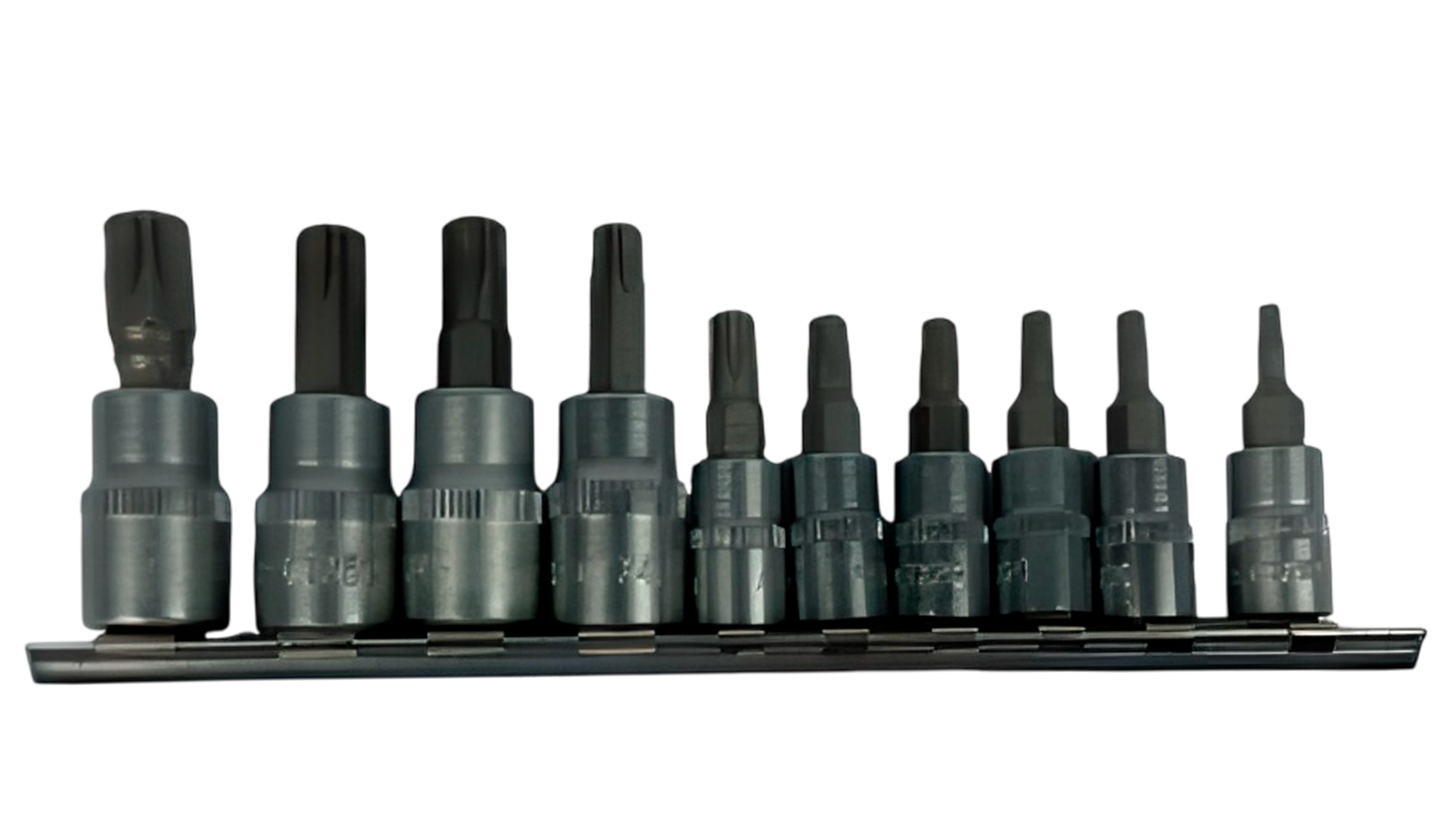 Набор бит-вставок на планке 12 предметов (АвтомTool: 1/4"+3/8", Т10-Т55 + отверка + адаптер, CrV)