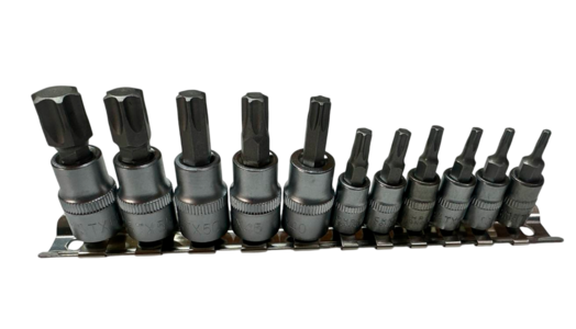 Набор бит-вставок на планке 11 предметов (АвтомTool: 1/4"+ 3/8", Т10-Т60, CrV), артикул: 5443011