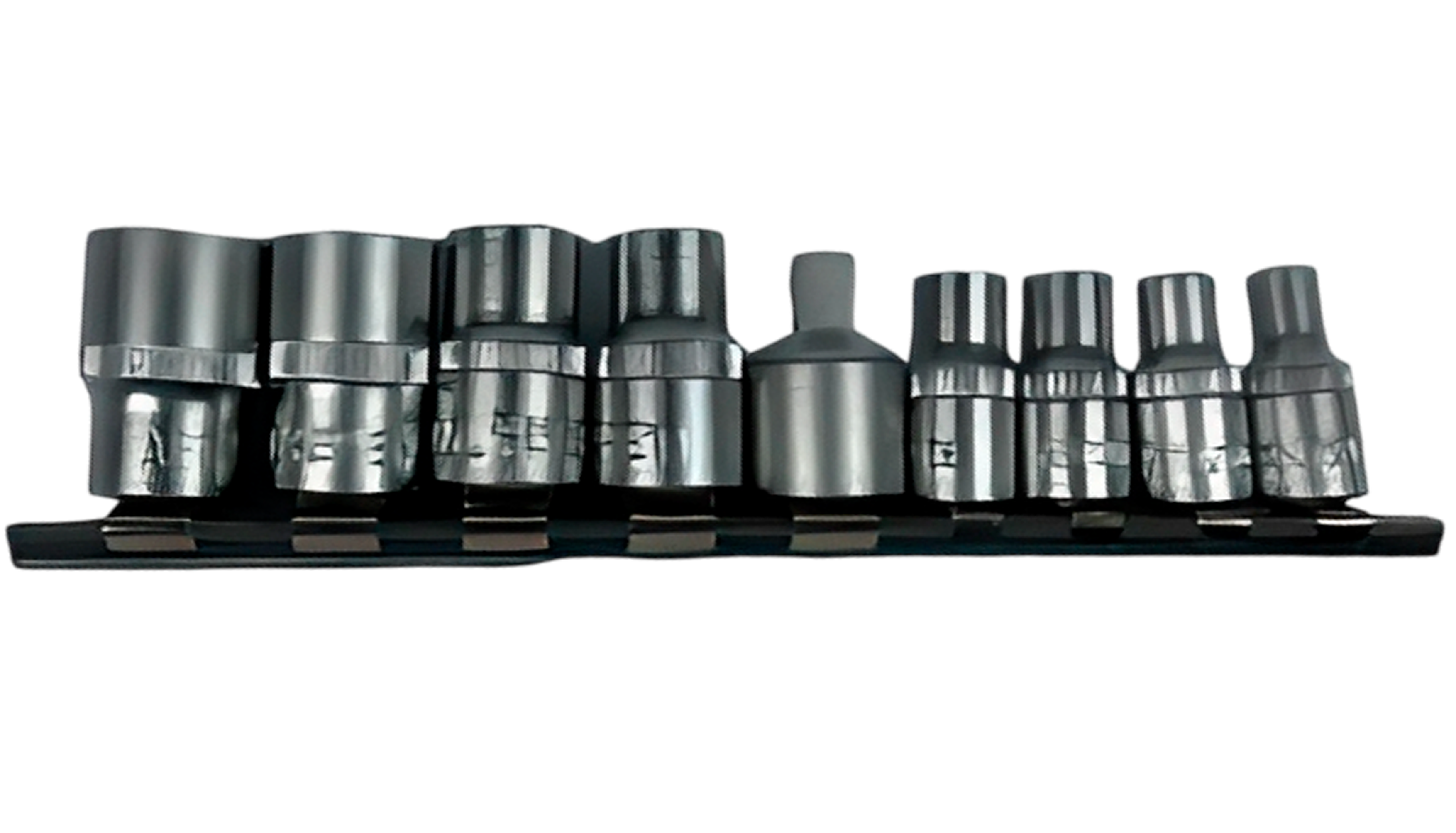 Набор торцевых головок (звезд) на планке (АвтомTool, 10 предметов: 1/4"+ 3/8", TORX Е5-Е16, CrV)