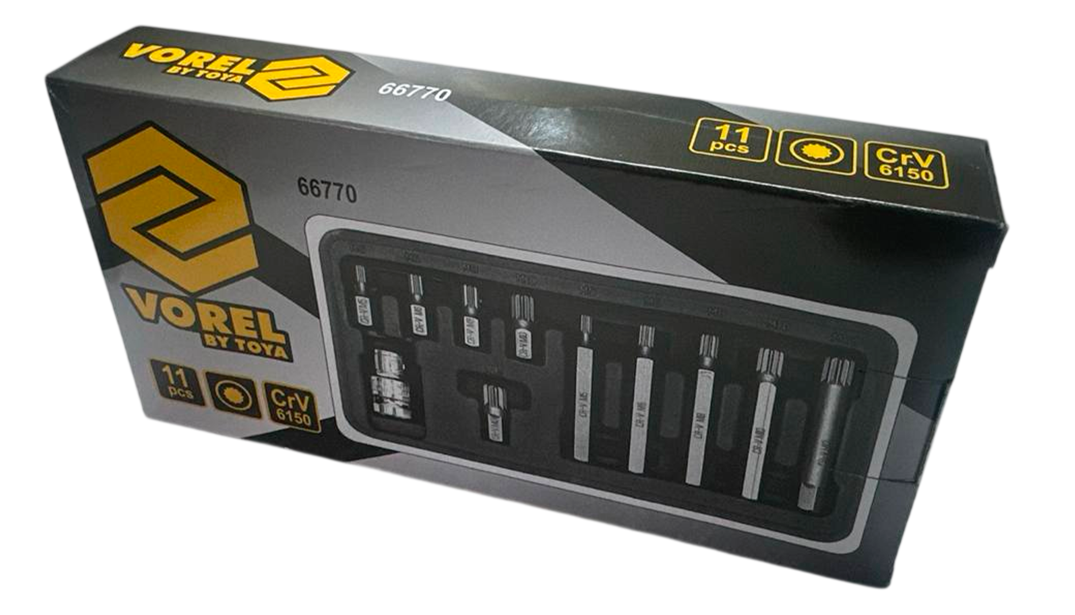 Набор бит (вставок) 11 предметов (Vorel: Spline, М5-М12)